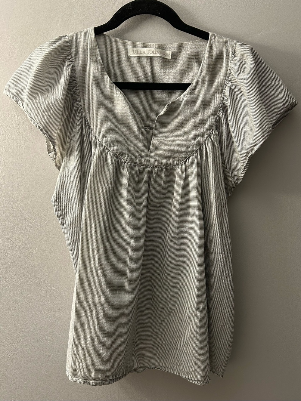 Ulla Johnson Stripped Short Sleeve Peasant Top